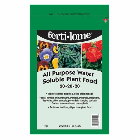 FERTI-LOME All-Purpose Water Soluble Plant Food, 12 lb, Fine Solid, 20-20-20 N-P-K Ratio 11725